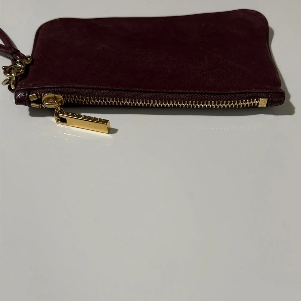 Tory Burch Dark Red Leather Wristlet